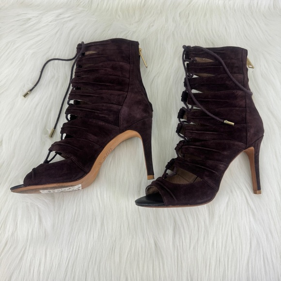 Women's Joie Anja Open Toe Suede Lace Up Gladiator Sandal EU Size 38 Brown - Picture 5 of 16